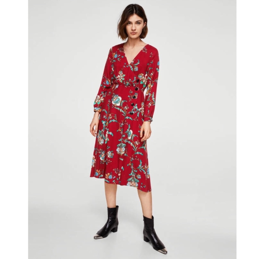 Mango Floral midi dress